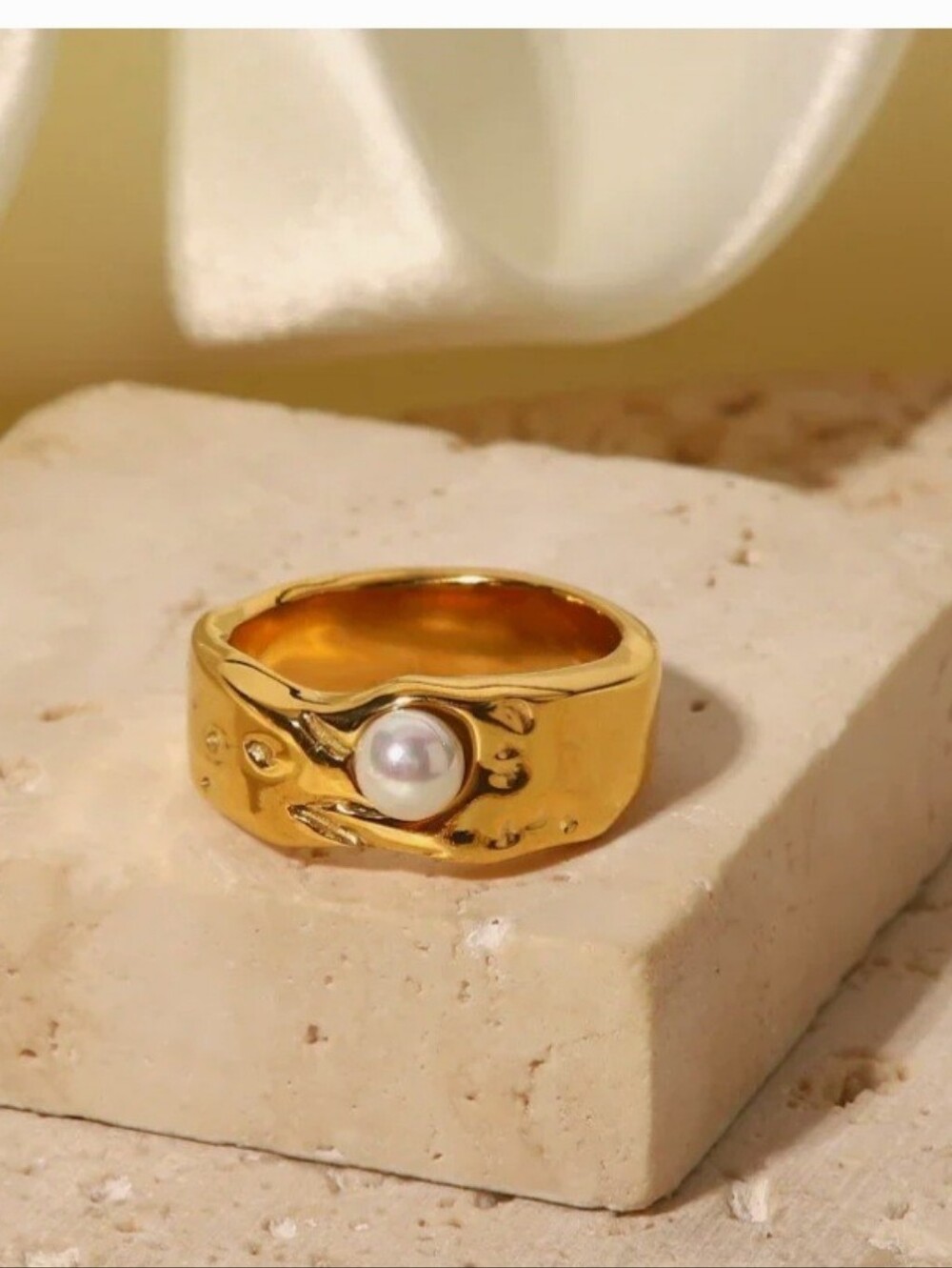 New Rare Sundance Stainless Steel Pearl Ring  " SEA SIDE"  SZ 6 MAKE OFFERS!!!!